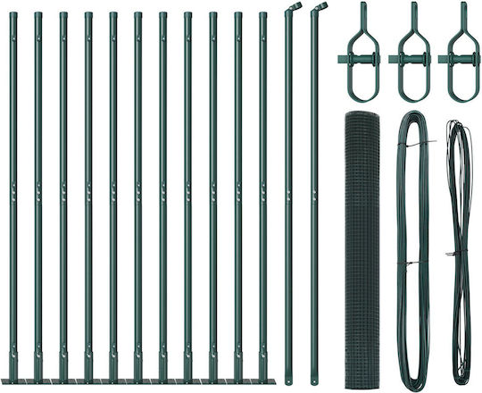 vidaXL Plasă de sârmă cu Îmbrăcăminte din PVC Module Verde 1x25m
