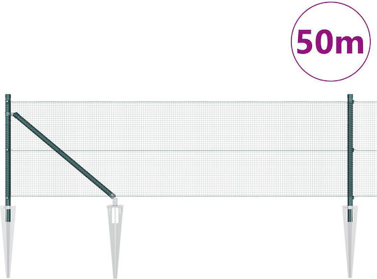 vidaXL Drahtgeflecht mit PVC-Beschichtung Elektrische Gitarren Grün 0.8x50m