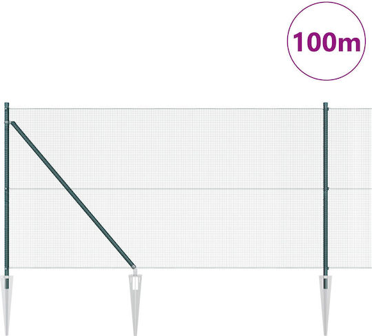 vidaXL Drahtzaun Stacheldraht Set Grün 100m