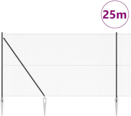 vidaXL Plasă de sârmă Module Gri 1.5x25m