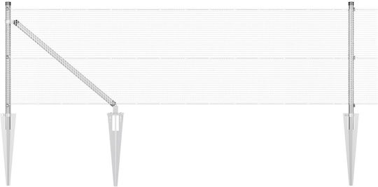 vidaXL Galvanized Concertina Wire Fencing Set Silver 25m