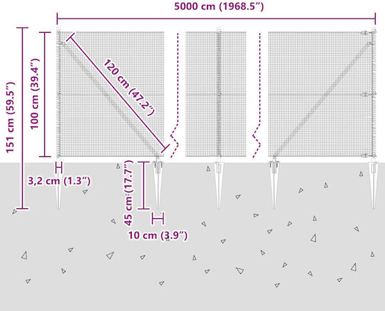 vidaXL Drahtgeflecht Elektrische Gitarren Grün 1x50m