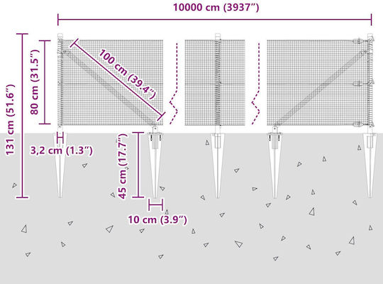 vidaXL Plasă De Sârmă Module Verde 100m