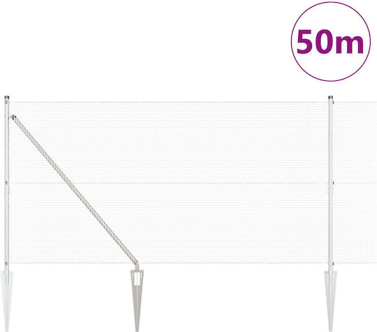 vidaXL Galvanized Concertina Wire Fencing Set Silver 50m
