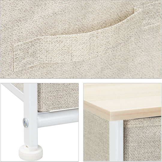 Sertar de depozitare din lemn, metal și material textil L20xW48xH76buc
