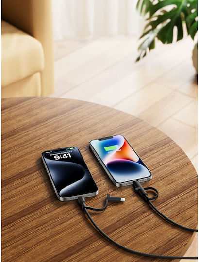 Belkin Braided USB to Type-C / Lightning Cable Μαύρο 1.5m (CAC003HQ1.5MBK)