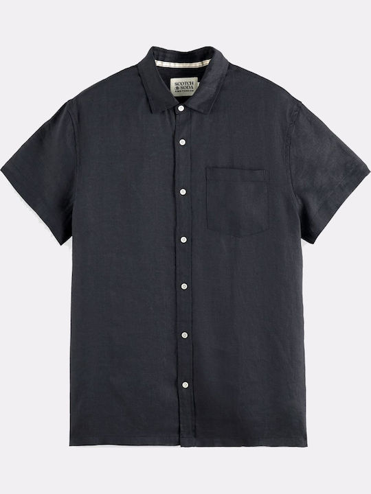 Scotch & Soda Core Leinen Hemd Black
