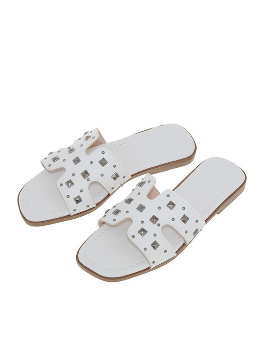 Women's Flat Sandals in White Color