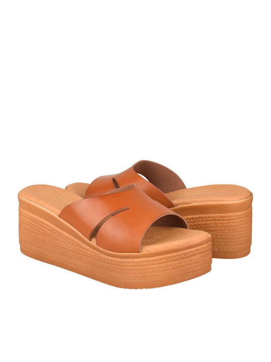 Damenplattformen Tabac Braun