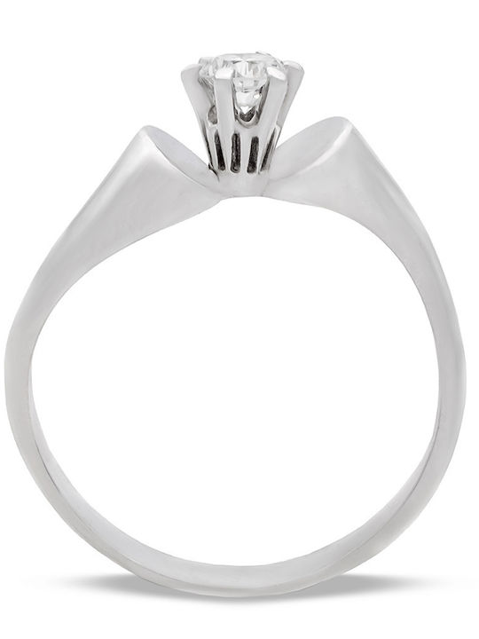Savvas Design Единичен камък от Бяло злато 18K