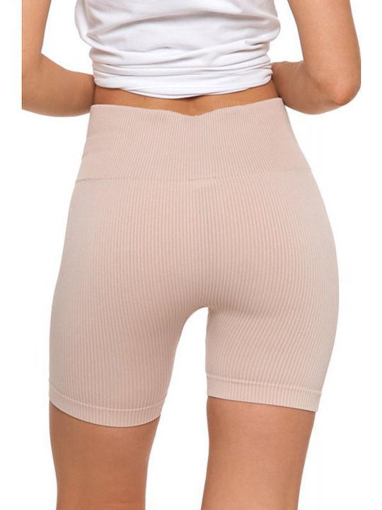 Women's Bike Training Legging High Waisted & Push Up BEIGE
