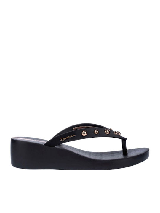 Plat Glam Flip Flops With Platform In Black Colour