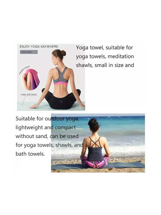 Anti-Slip Yoga Towel Purple Om XL 183x63cm