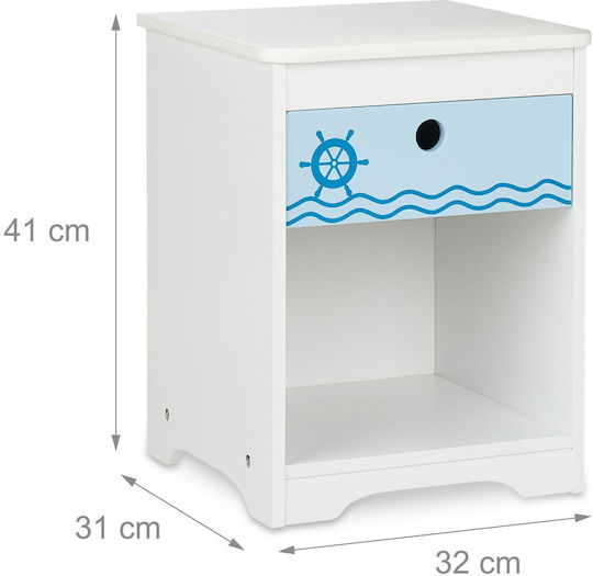 Kinder Nachttisch Hölzernes Weiß 41x32x31cm