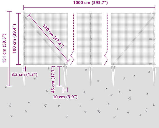 vidaXL Drahtgeflecht mit PVC-Beschichtung Elektrische Gitarren Grün 1x10m
