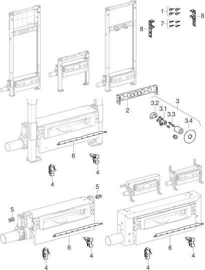 Element de fixare scurgere duș Geberit Duofix 111.581.00.2