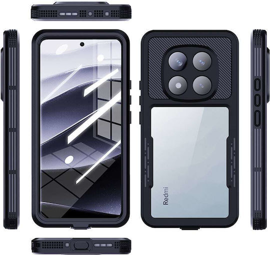 Shellbox Umschlag Rückseite Silikon / Kunststoff Wasserdicht Schwarz (Redmi Note 14 Pro 5G / Poco X7)