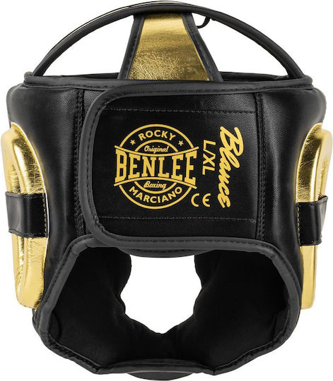 Benlee Adult Full Face Boxing Headgear Leather Black