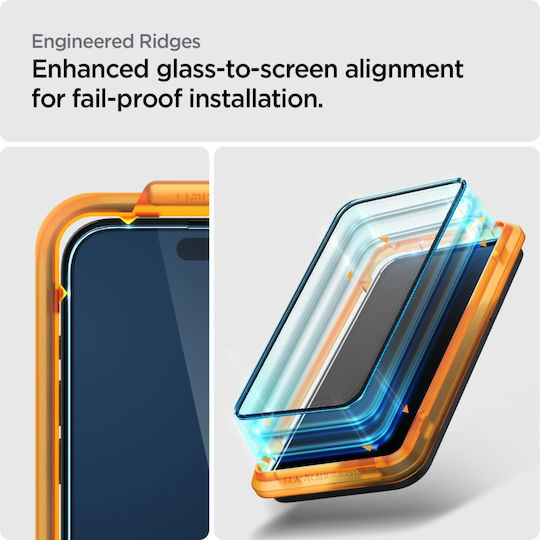 Spigen GLAS.tR Alignmaster 0.3mm Full Face Tempered Glass 2τμχ Μαύρο (iPhone 15 Plus / 16 Plus)