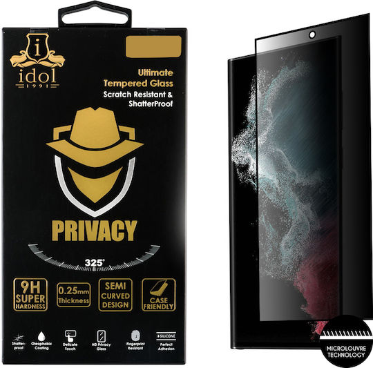 Idol 1991 3D 0.30mm Privatsphäre Vollflächig gehärtetes Glas Schwarz (Galaxy S22 Ultra 5G) 8311482