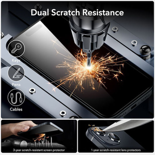 ESR Armorite Full Face Tempered Glass Μαύρο (iPhone 15)