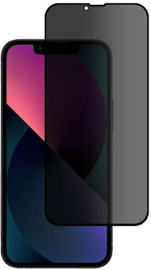 Adeziv complet Privacy Full Face Tempered Glass Negru (iPhone 14 Pro)