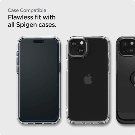 Spigen Glass tR AlignMaster 0.3mm Full Face Tempered Glass 2τμχ Μαύρο (iPhone 15)