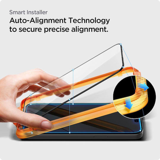 Spigen Glass tR AlignMaster 0.3mm Full Face Tempered Glass 2τμχ Μαύρο (iPhone 15)