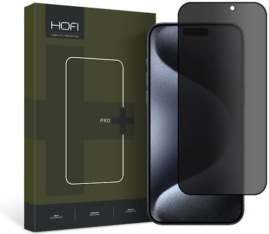 Hofi Anti Spy Glass Pro+ Privacy Full Face Tempered Glass (iPhone 15 Pro)