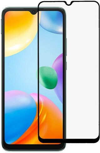 Vollkleber Vollflächig gehärtetes Glas Schwarz (Redmi 10C)