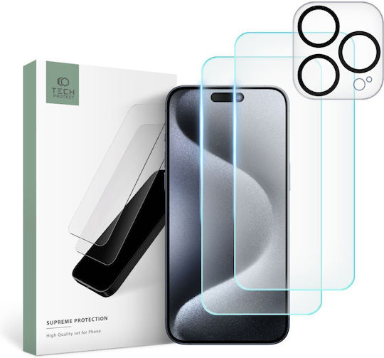 Tech-Protect Supreme Set Tempered Glass (iPhone 15 Pro)