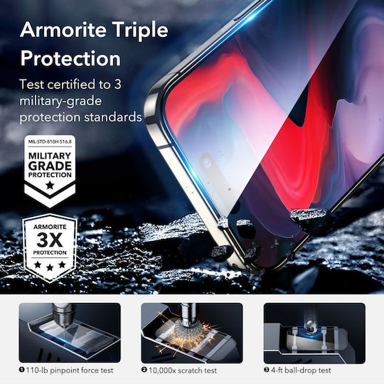 ESR Armorite Full Face Tempered Glass Μαύρο (iPhone 15 Pro)