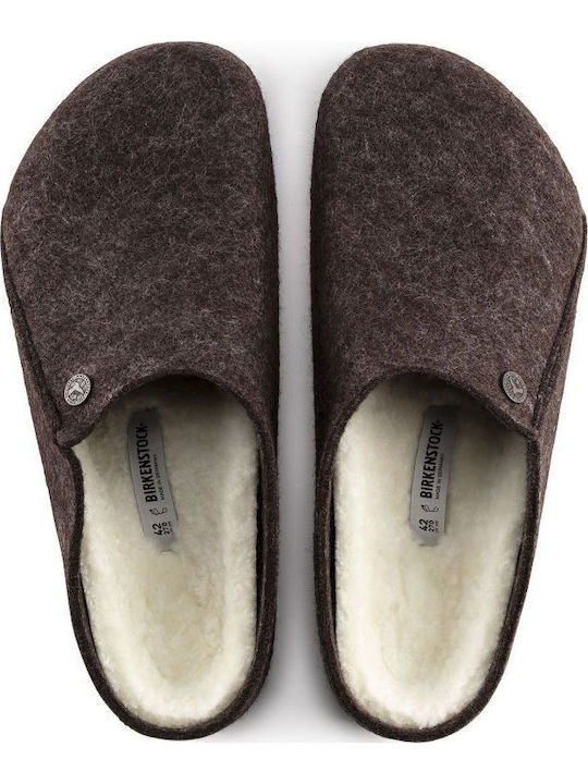 Zermatt Shearling Woolen Winter Women's Slippers Brown Narrow Fit