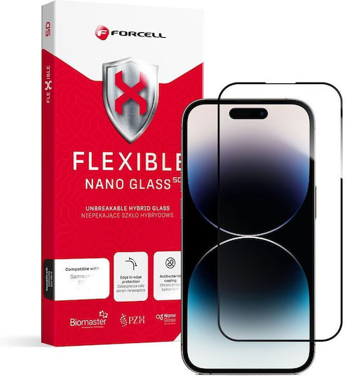 Forcell Flexible Nano 5D Adeziv complet Full Face Tempered Glass Negru (iPhone 14 Pro)