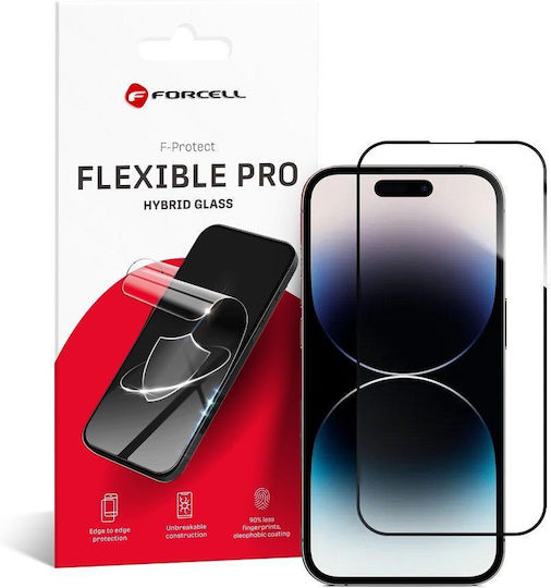 Forcell Flexible Nano 5D Adeziv complet Full Face Tempered Glass Negru (iPhone 14 Pro)