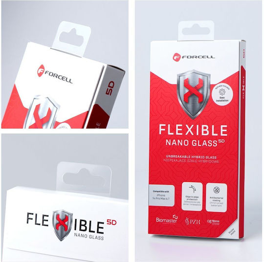 Forcell Flexible Nano 5D Adeziv complet Full Face Tempered Glass Negru (iPhone 14 Pro)
