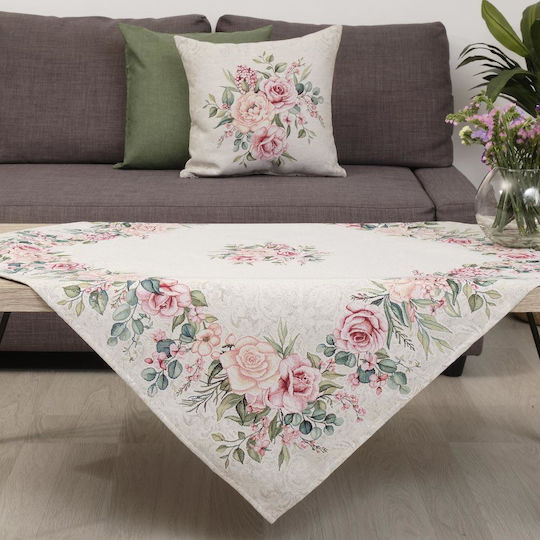 Sette Colori Throw Pillow Case Selena Ecru 3 Pieces 45x45cm
