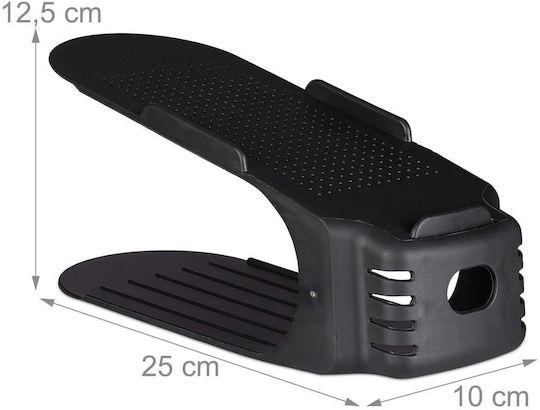 Relaxdays Husă Din Plastic Pentru Depozitarea Pantofilor În Culoare Neagră 12.5x10x25cm 20 Bucăți