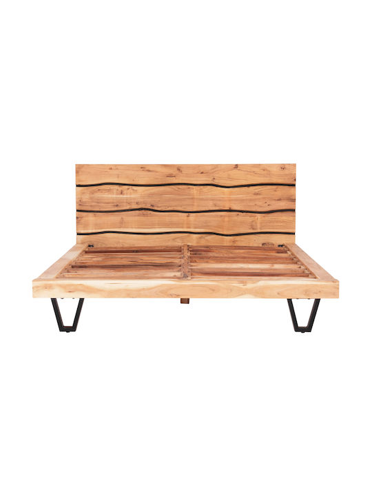 Ello Легло Двойно Облечено с Текстил Кафяво за Матрак 160x200cm