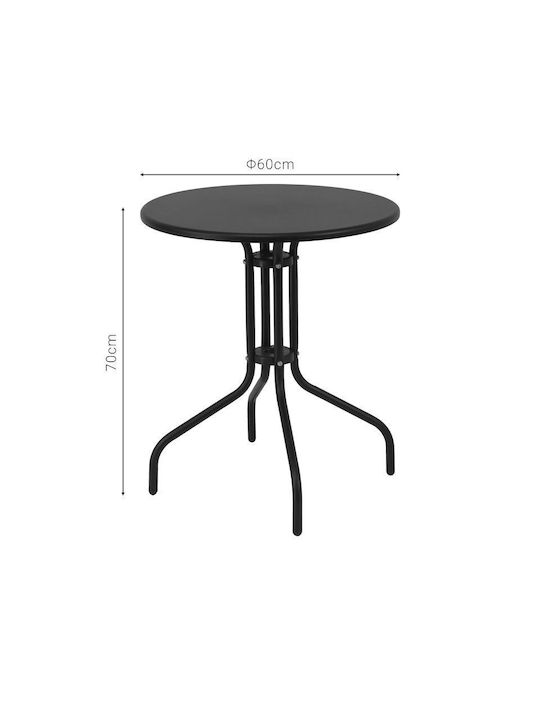 Tisch Café für kleine Außenbereiche Stabil Vergo Anthracite 60x60x70cm