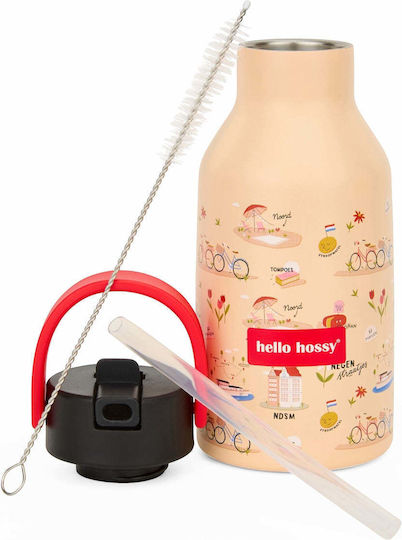 Hello Hossy Kids Water Bottle Stainless Steel with Straw 350ml