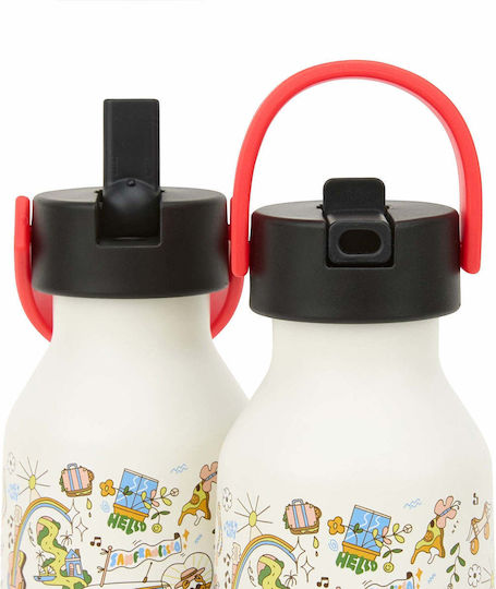 Hello Hossy Παιδικό Παγούρι Ανοξείδωτο με Καλαμάκι 350ml (Διάφορα Σχέδια/Χρώματα)