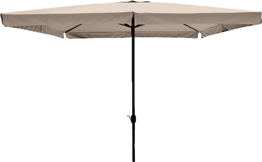 Umbrelă Pătrată din Aluminiu Bej 2x3m