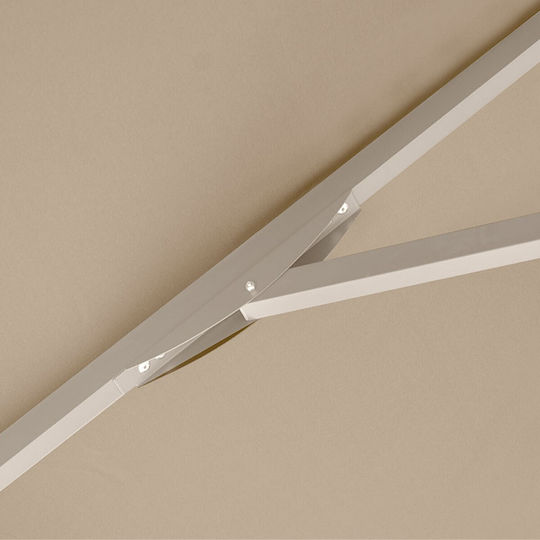 Professional Squared Aluminum White Parasol 3x2m