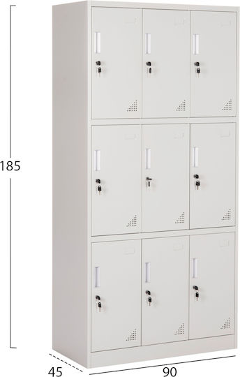 Φοριαμός Malmoe Μεταλλικός 90x40x185εκ.