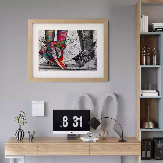 Poster Graffiti Sneakers Snk070 21cm X 30cm Λευκό Κάδρο Pvc 18x24