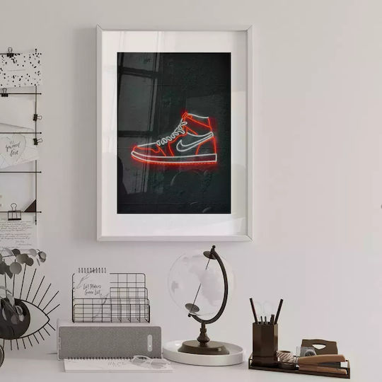 Poster Chicago Sneakers Snk114 21cm x 30cm Schwarzer Holzrahmen