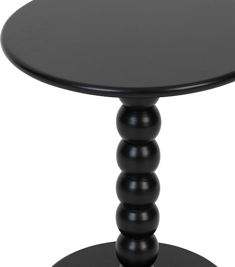 Round Side Coffee Table Chamlo Wooden Black W38xL38xH46.5cm