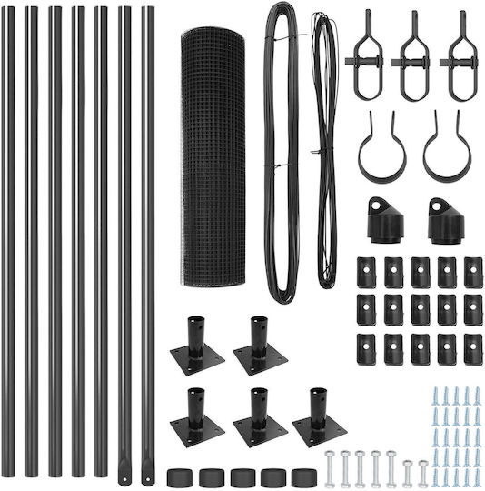 vidaXL Wire Fencing Set Gray 0.6x10m