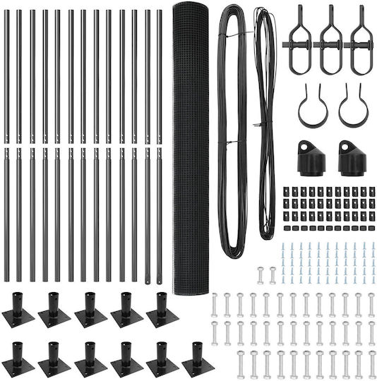 vidaXL Wire Fencing Set Gray 1.5x25m